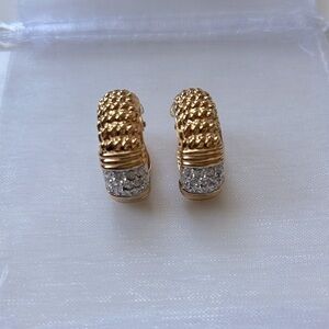 Swarovski Crystal Gold and Silver clip Earrings‎
